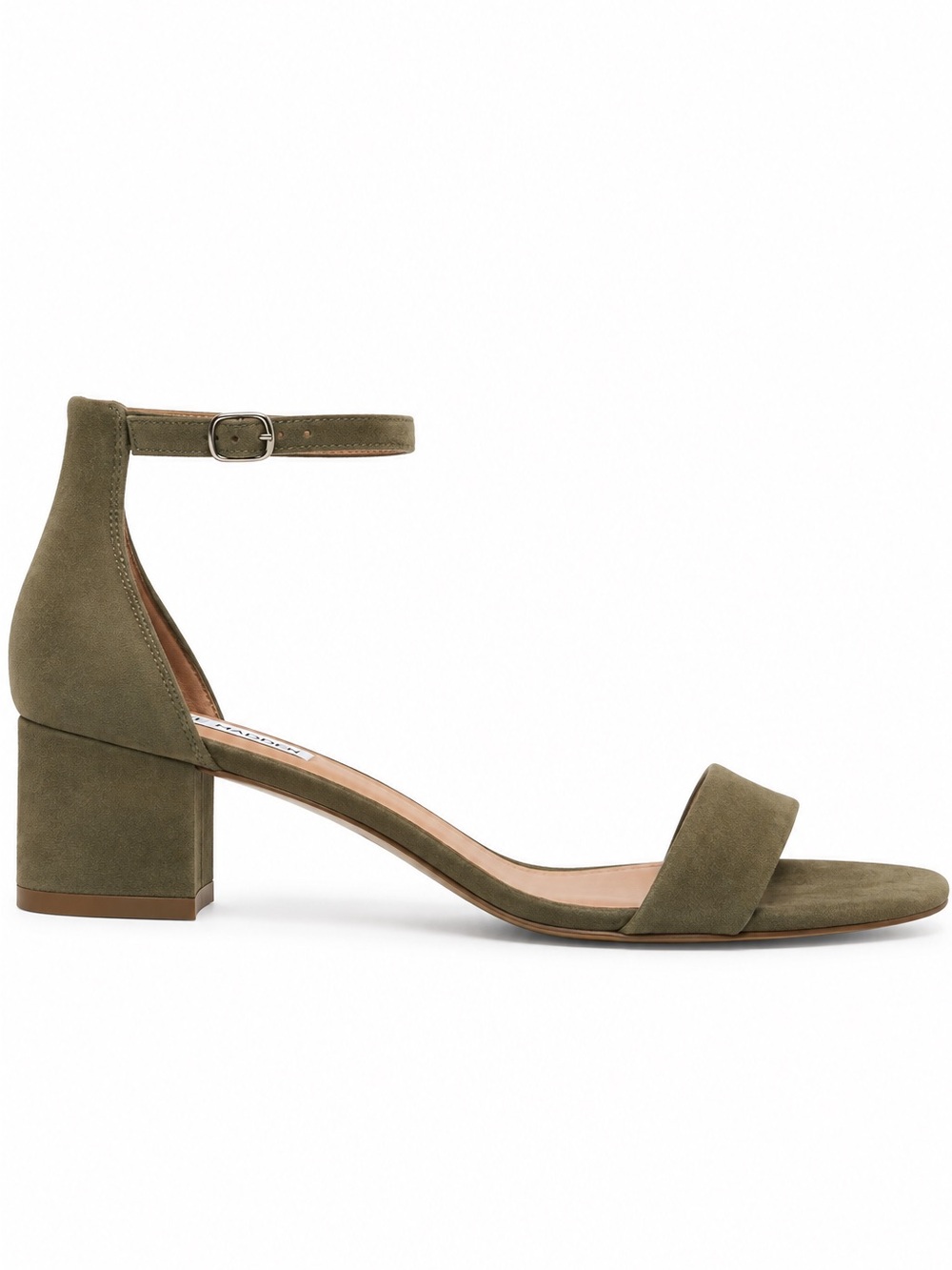 Steve Madden Irenee Suede Block Heel Sandal - Olive